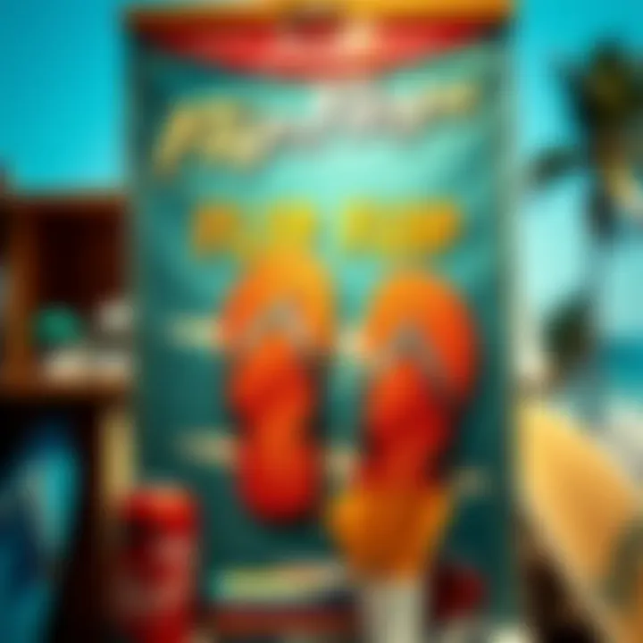 Classic Flip Flop Brand Advertisement A vintage advertisement showcasing a popular flip flop brand