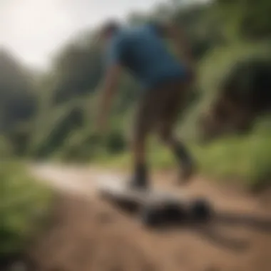Versatility in Action: Foldable Longboards Across Terrains A foldable longboard in use on diverse terrains