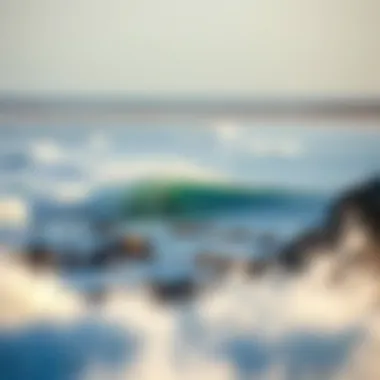 Coastal landscape with ideal surfing conditions