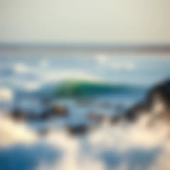 Coastal landscape with ideal surfing conditions