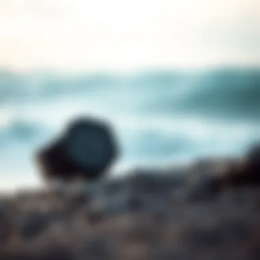 Garmin Instinct Solar Surf Watch showcasing its sleek design by the ocean