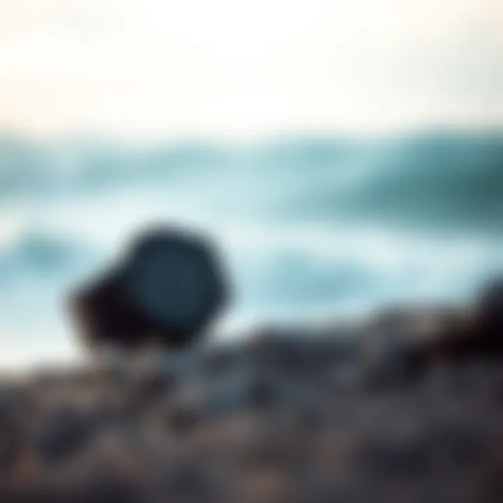 Garmin Instinct Solar Surf Watch showcasing its sleek design by the ocean