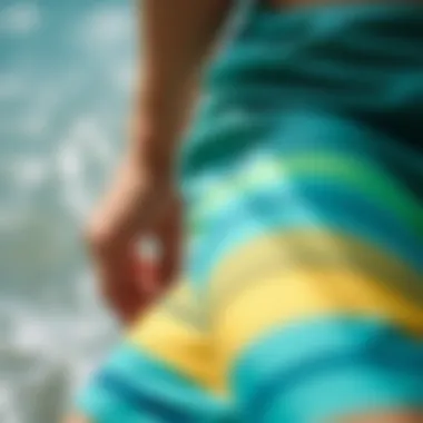 Eco-Friendly Material Details Close-up of eco-friendly material used in board shorts