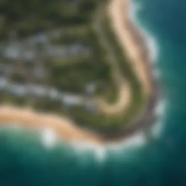 A beautiful aerial shot of Haleiwa Alii Beach showcasing its pristine coastline