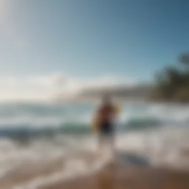 A group of surfers discussing while enjoying the ocean waves