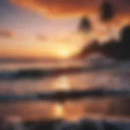 Stunning sunset view over the waves at El Salvador's coastline