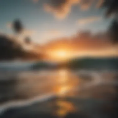 Warm sunset over an Indonesian surf break