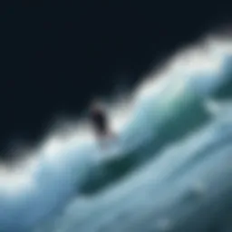Jet propulsion surfboard cutting through the waves