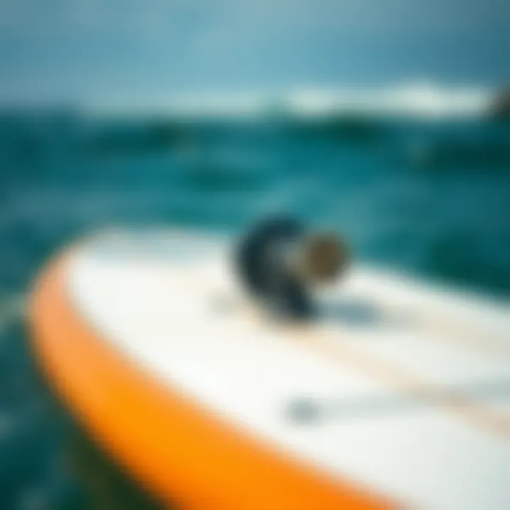 Innovative Engineering Design Close-up of jet propulsion mechanism inside a surfboard