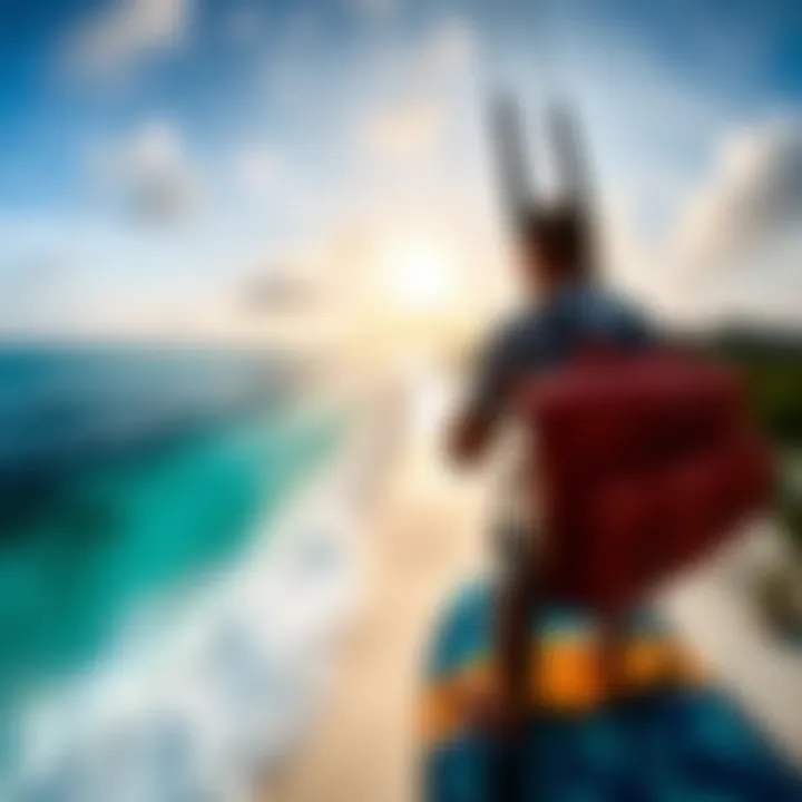 Scenic Kitesurfing Locations A panoramic view of kitesurfing spots in the Maldives