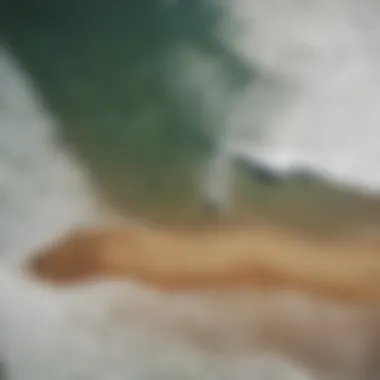 Aerial view of La Jolla Shores showcasing the surf conditions