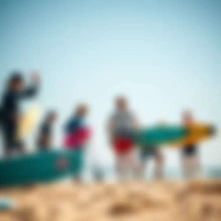 The Kite Surfing Community A group of enthusiasts enjoying a land kite surfing session, embodying the community spirit.