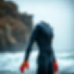 Innovative long torso wetsuit design showcasing flexibility