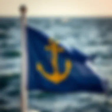 Symbolism of Marine Pennant Flags A close-up of a specific marine pennant flag symbolizing a nautical message