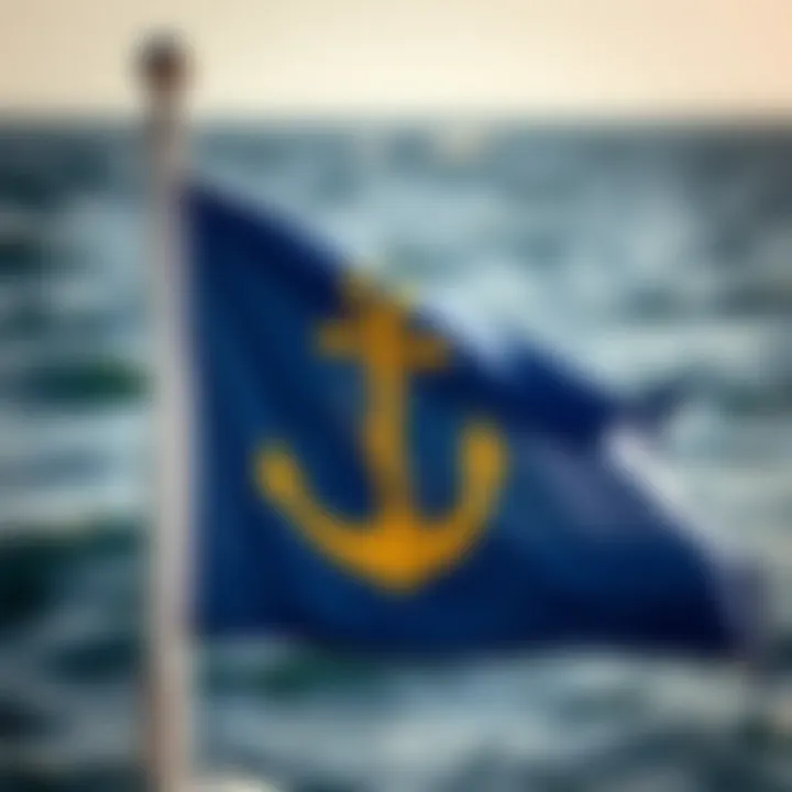 Symbolism of Marine Pennant Flags A close-up of a specific marine pennant flag symbolizing a nautical message