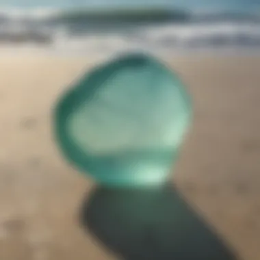 Natural sea glass pieces submerged in clear ocean water