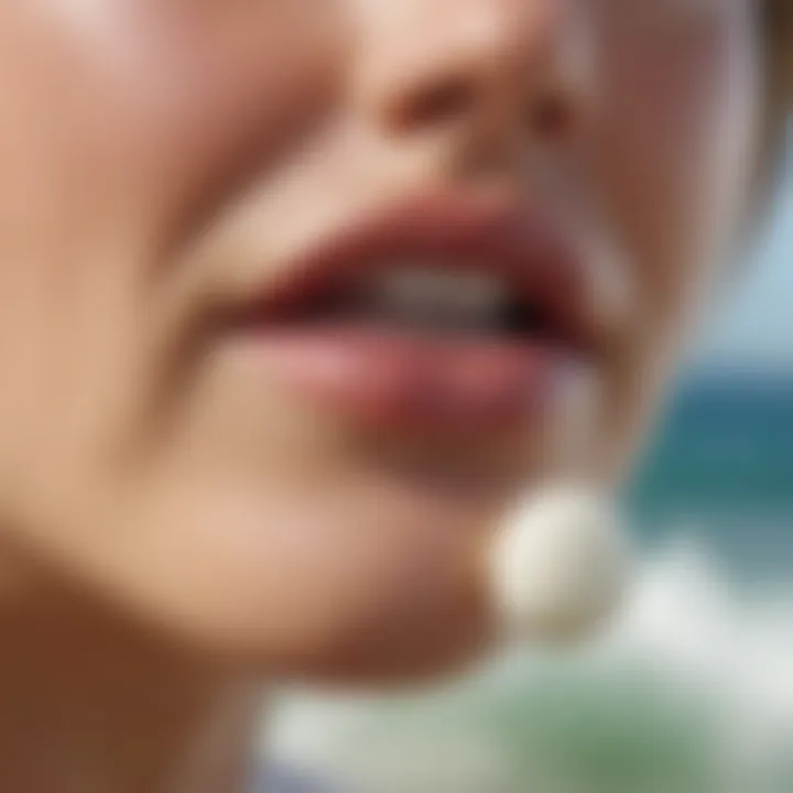 Close-up of natural ingredients in a lip balm for surfers