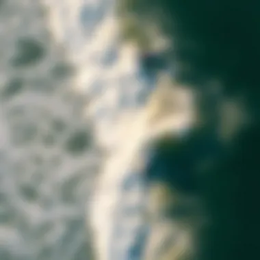 Aerial view of surfers in the water showcasing diverse surf conditions