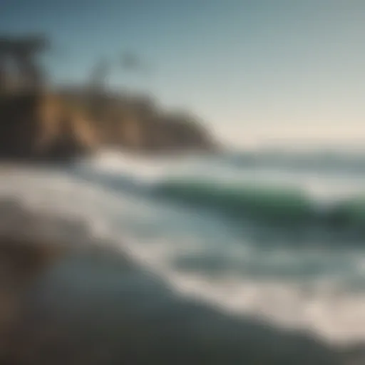 A breathtaking view of the iconic La Jolla Cove with surfers riding the waves.