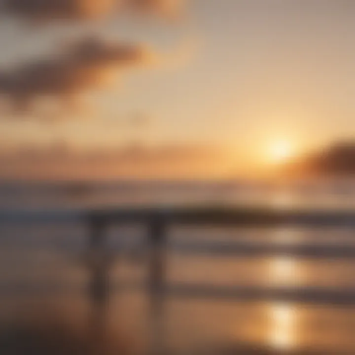 An exhilarating moment captured at Pacific Beach during sunset with surfers silhouetted.