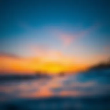 Sunset surfing experience at Rincon A vibrant sunset over the ocean with surfers in the foreground