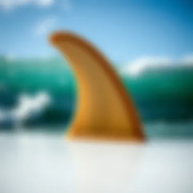 Fin Design and Functionality Close-up of a surfboard fin design