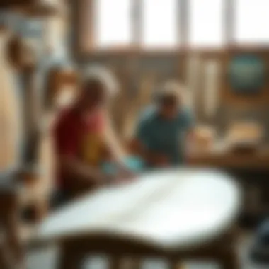 Art of Surfboard Shaping Surfboard shaping process in workshop