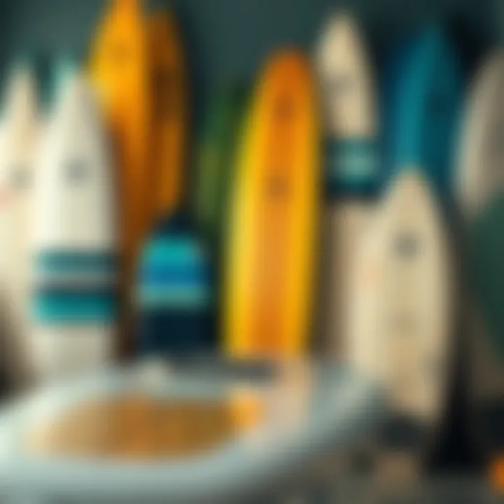 Diverse Collection of Surfboards An assortment of surfboards arranged artistically, highlighting their diversity.