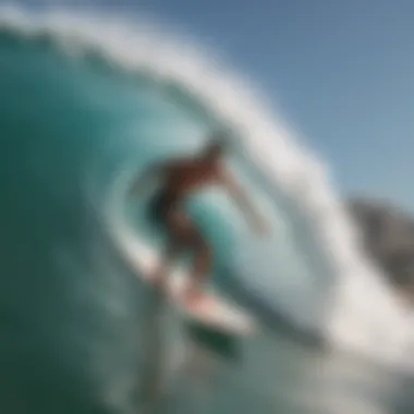 Surfer riding a wave in Cartagena