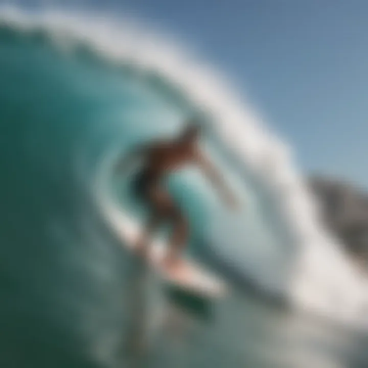 Surfer riding a wave in Cartagena