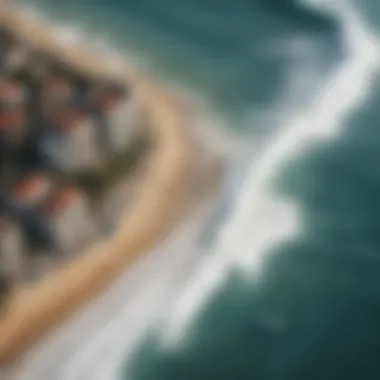 Aerial view of Surfline El Porto showcasing the surf breaks