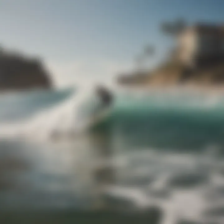 Surfers riding the iconic waves at El Porto beach