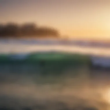 Local surfers gathering at sunset