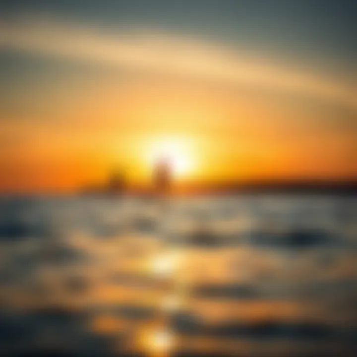 Sunset Serenity on the Water Paddle boarders enjoying a serene sunset