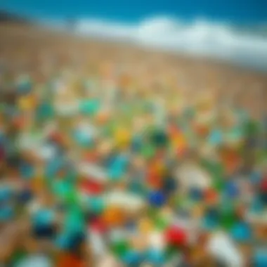 Nature's Mosaic An expansive view of a glass beach, showcasing the colorful assortment of glass in the sand.