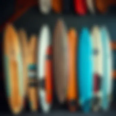 Diverse Longboard Designs Variety of longboards displayed showcasing different designs and styles