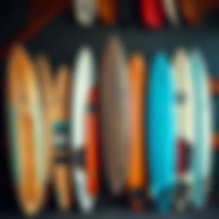 Diverse Longboard Designs Variety of longboards displayed showcasing different designs and styles