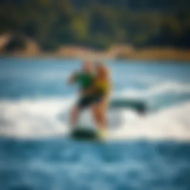 Family Enjoying Wakesurfing Adventures A family enjoying wakesurfing on a budget-friendly boat