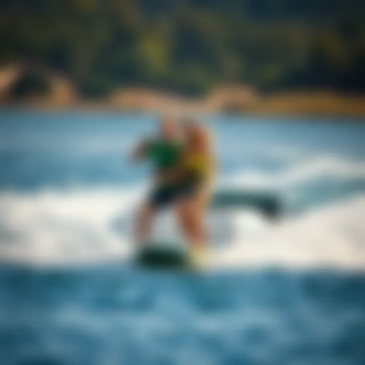 Family Enjoying Wakesurfing Adventures A family enjoying wakesurfing on a budget-friendly boat