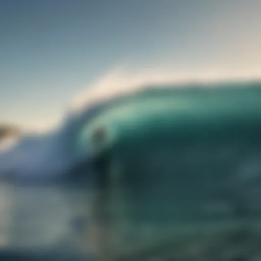 A surfer riding a majestic wave at California's coastline