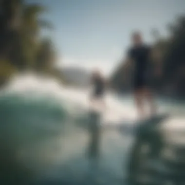 A group enjoying an exhilarating wakesurf session