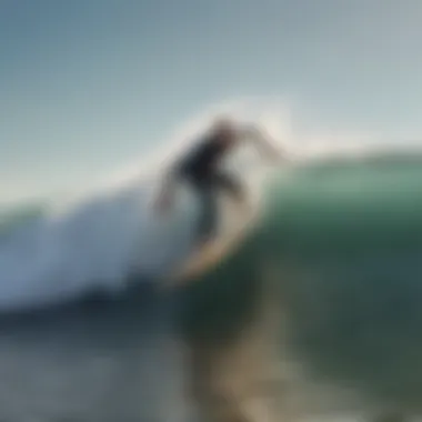 Surfing at La Jolla Shores A surfer riding a perfect wave at La Jolla Shores