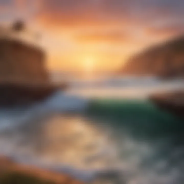 A panoramic view of the iconic Sunset Cliffs during sunset