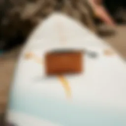 Stylish surf wallet on a surfboard