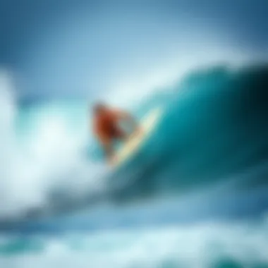 Performance in Action: Shortboards A dynamic shot of a shortboard slicing through waves.