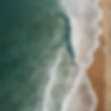 Aerial view of a stunning surf break along a coastline