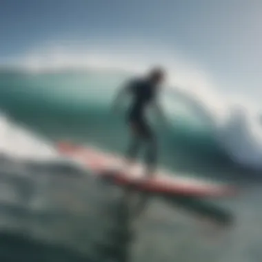 A group of surfers showcasing diverse styles while riding the waves