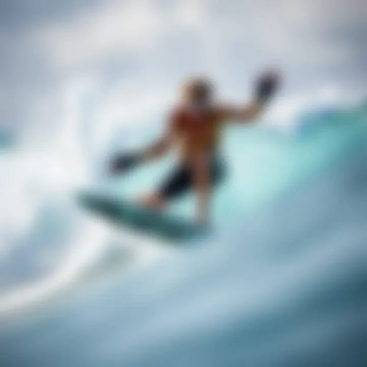 Techniques on the Exile Exo Skimboard Skimboarder showcasing techniques on the Exile Exo