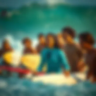 Surfer Experience with Fender Surf Pearl Diverse group of surfers with Fender Surf Pearl