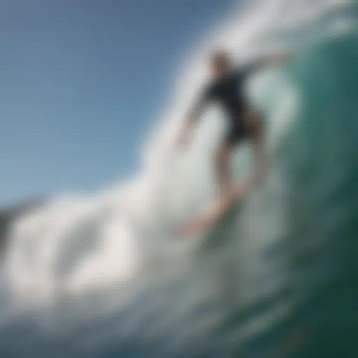 An exhilarating moment capturing a surfer performing advanced techniques